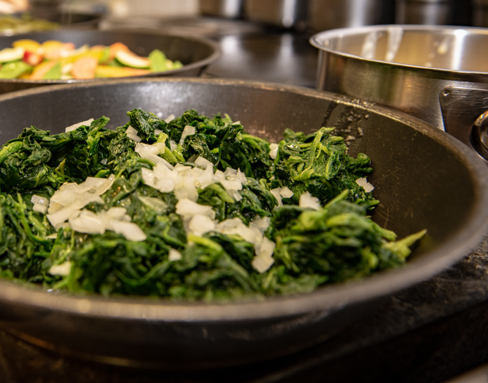 Butcher's menu spinach